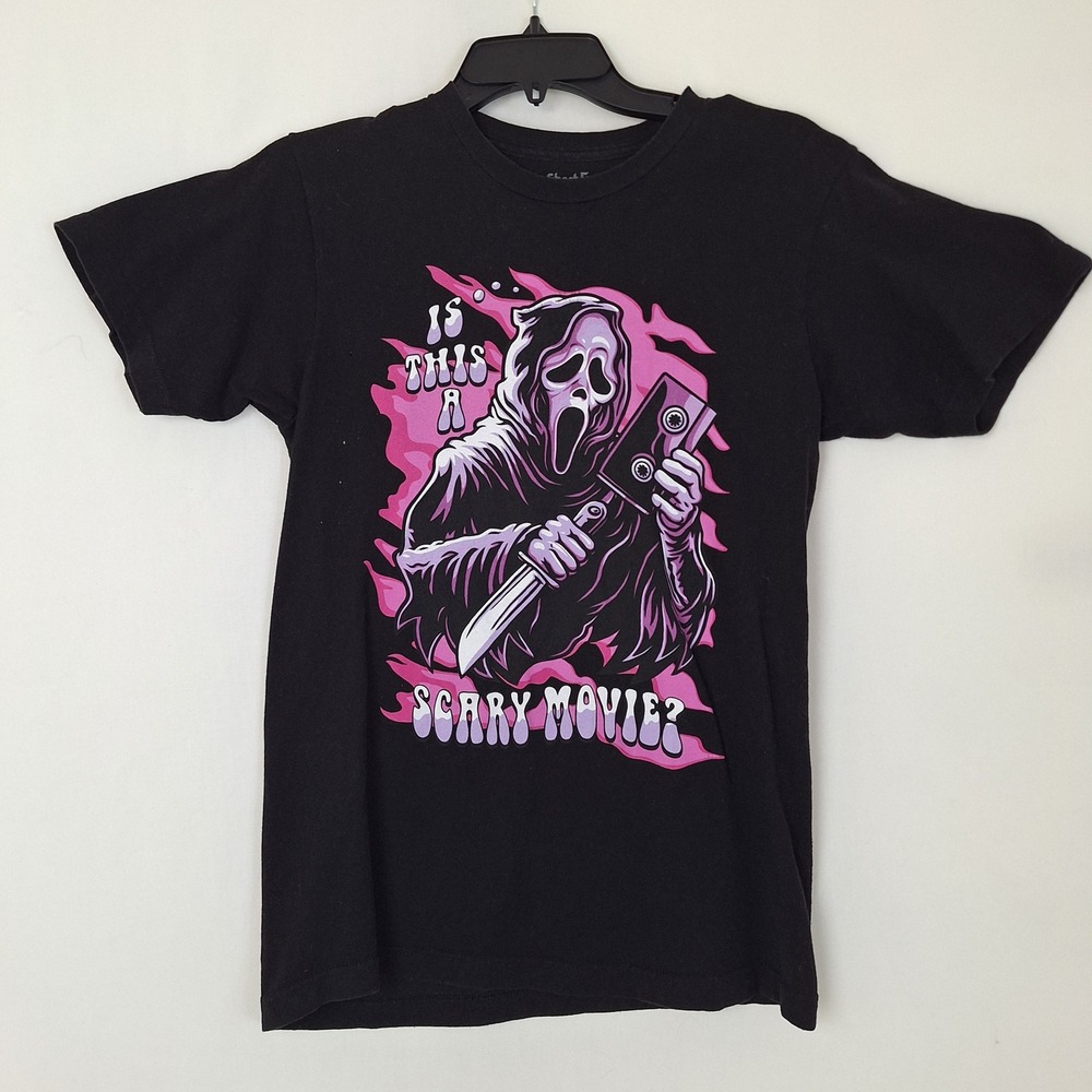 Y2K Tee Short Sleeve Horror Slasher Streetwear Ghost Face Small T-shirt Scary